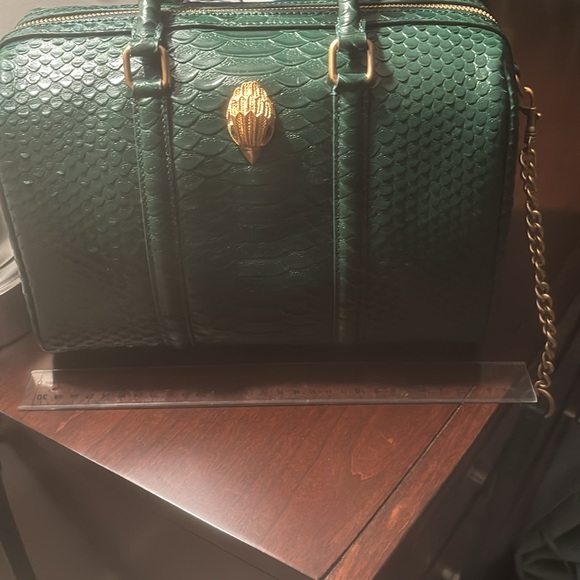 New Unused Kurt Geiger Green Crocodile-Embossed Handbag - Picture 7 of 8